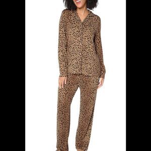 By Jill Martin Women's Long Sleeve Notch Collar PJ Leopard - Regular